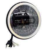 LIU HJG 7 Inch Diamond Cut Round Led Headlight